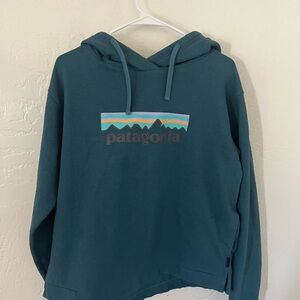 Patagonia Teal Hoodie with Logo